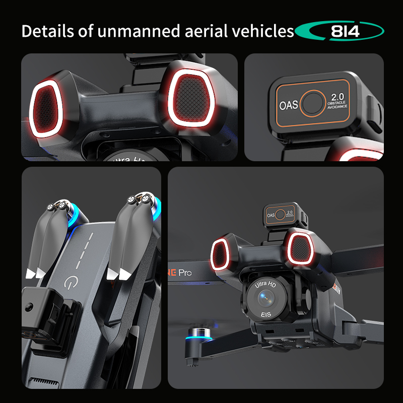 814 drone profissional 4K HD C - Drone Gimbal 2 Axis ulasan dan harga